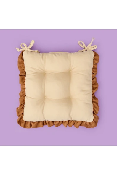 ASPARTAM Soft Nora Sandalye Minderi - Bej / Kahverengi - 40x40 cm ürün görseli 1