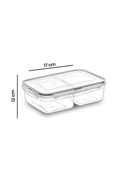 MATMEL Fresh Box Dikdörtgen 2 Bölmeli Saklama Kabı - 1000 ml - Resim 2