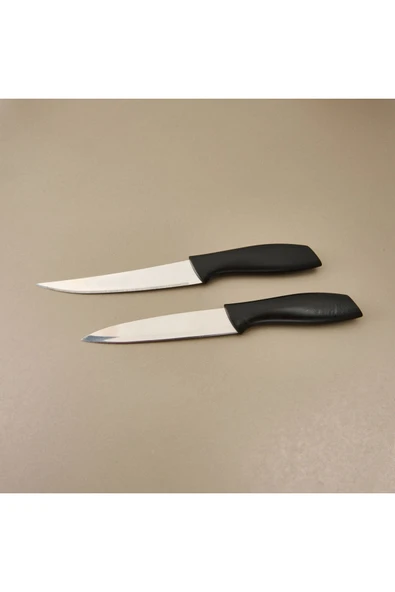 MATMEL Kitchen Vakumlu 2'li Çok Amaçlı Bıçak Seti - Siyah - Resim 2