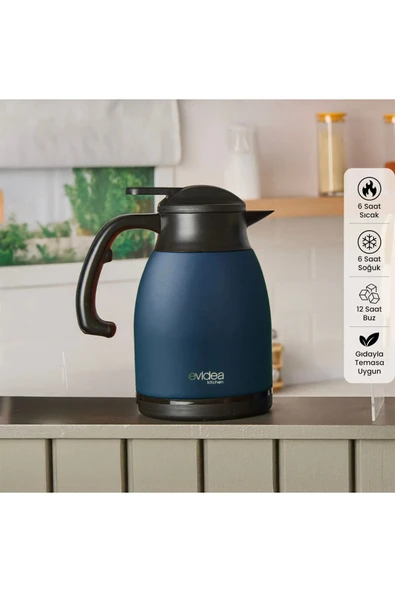 Evidea Kitchen Çay Termosu - Lacivert - 1,5 lt ürün görseli 1