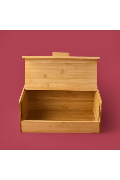 MATMEL Agata Bambu Ekmek Dolabı - Açık Kahverengi - Resim 2