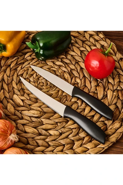 MATMEL Kitchen Vakumlu 2'li Çok Amaçlı Bıçak Seti - Siyah ürün görseli 1