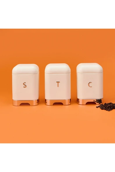 MATMEL 3'lü Galvaniz Kutu Seti - Krem - 1,5 lt - Resim 3