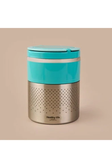 MATMEL 2 Katlı Çelik Yemek Termosu - Mavi - 1,5 lt ürün görseli 1