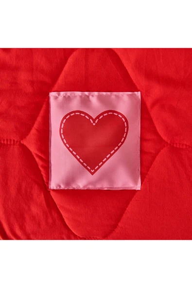 MATMEL Soft Konfor Çift Kişilik Uyku Seti - Kırmızı / Pembe - Resim 3