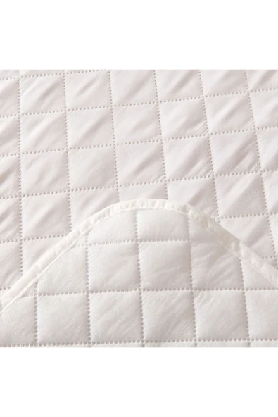 MATMEL Soft Nando Tek Kişilik Lastikli Alez - Beyaz - 100x200 cm - Resim 2