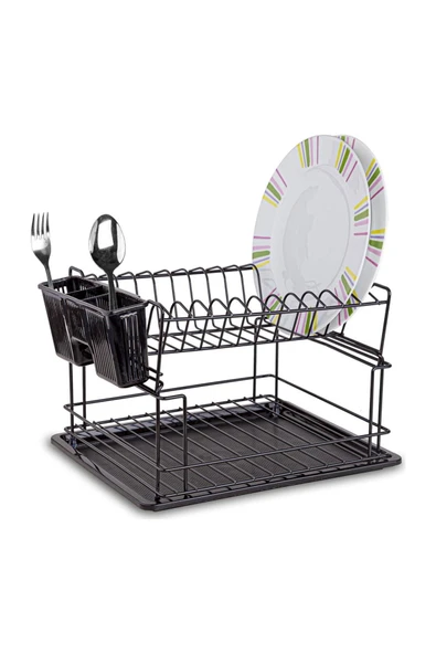 ASPARTAM KB010 2 Katlı Bulaşıklık - Siyah ürün görseli 1