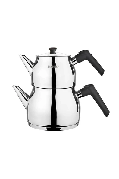 Amboss Copper Çaydanlık Seti - Gri / Siyah - 2 lt + 1 lt - Resim 2