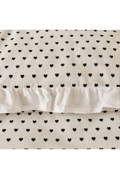 ASPARTAM Soft Moyo Tek Kişilik Nevresim Takımı - Beyaz / Antrasit - Resim 3