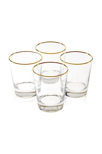 MATMEL Pure Altın Yaldızlı 4'lü Su Bardağı Seti - 270 ml - Resim 2