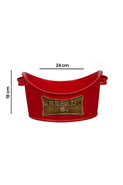 MATMEL Metal Kayık Ekmeklik - Kırmızı - Resim 2