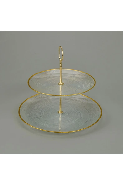 MATMEL Kitchen Paloma 2 Katlı Kurabiyelik - Şeffaf / Altın - Resim 2