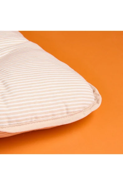 MATMEL Soft Palm Breeze İnce Çizgili Sandalye Minderi - Ekru / Bej - 43x43 cm - Resim 3