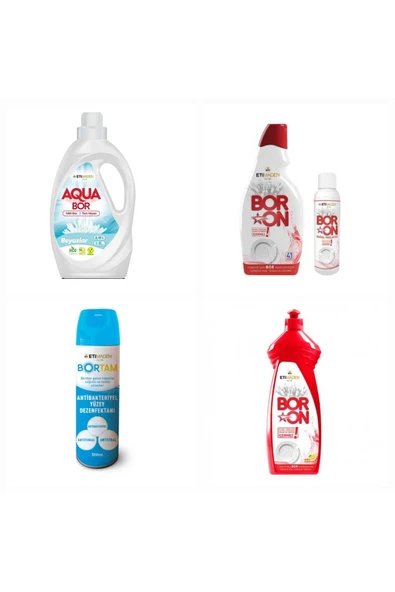 Aquabor SIVI DETERJAN BEYAZLAR İÇİN 33 YIKAMA+ BULAŞIK DETERJANI ELDE VE MAKİNEDE + DEZENFEKTAN ürün görseli 1