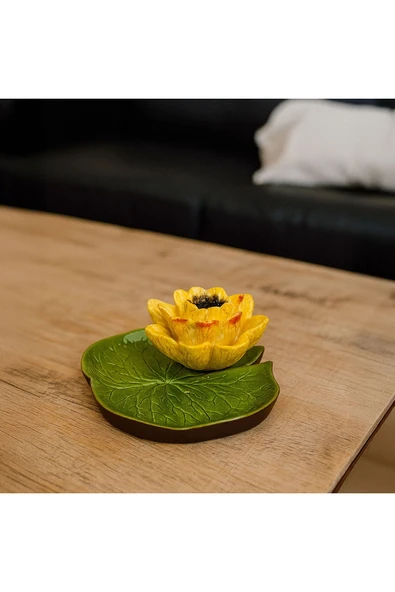 MATMEL Deco Lotus Dekoratif Tabak - Sarı - 12 cm ürün görseli 1