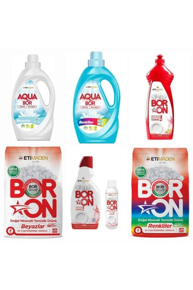 Aquabor FULL PAKET AYLIK DOĞAL MİNERALLİ TEMİZLİK İÇİN BOR MİNERALLİ YERLİ ÜRETİM ürün görseli 1