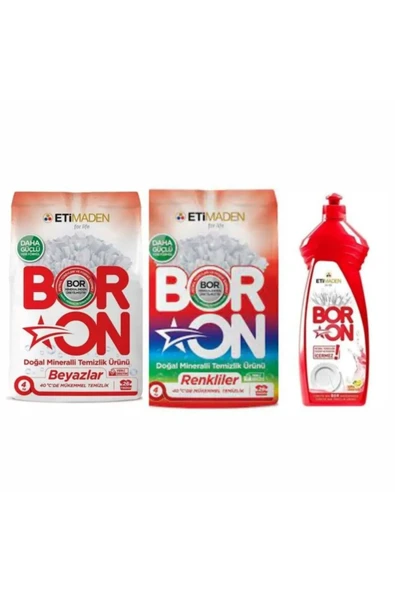 Aquabor Çamaşır Deterjanı Renkliler 4 Kg Ve Beyazlar Toz Deterjan 4 Kg + 1 Adet El Bulaşık Deterjanı ürün görseli 1