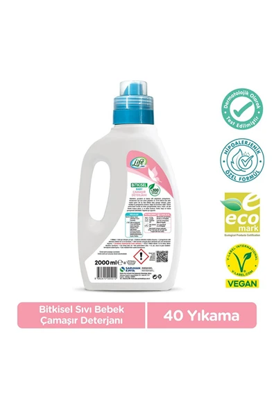 Fakir Life by Baby Bitkisel Çamaşır Deterjanı 2000ml (2 ADET) - Resim 2