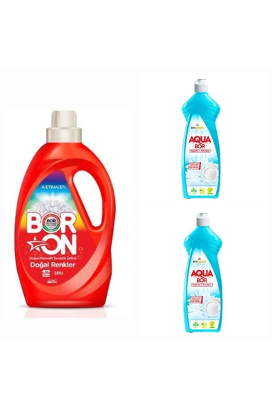 ETİ MADEN DOĞAL MİNERALLİ ÇAMAŞIR DETERJANI RENKLİLER İÇİN 26 YIKAMA+ 2*650 ML AQUABOR BULAŞIK DETERJANI ürün görseli 1