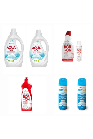 KUT FLY AQUABOR SIVI DETERJAN BEYAZLAR İÇİN 66 YIKAMA+ BULAŞIK DETERJANI+ 2 ADET DEZENFEKTAN. ürün görseli 1