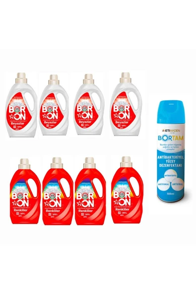 Boron DOĞAL SIVI ÇAMAŞIR DETERJANI RENKLİLER ve BEYAZLAR İÇİN 26*8 YIKAMA+ BORTAM DEZENFEKTAN ürün görseli 1