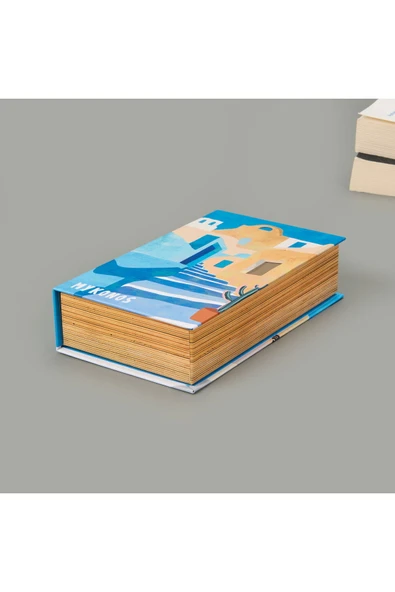 MATMEL Deco Mykonos Dekoratif Kutu - Mavi - 19,5x12x5 cm - Resim 2