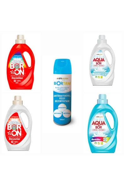 Aquabor DOĞAL ÇAMAŞIR DETERJANI RENKLİLER VE BEYAZLAR İÇİN 118 YIKAMA+ BORTAM DEZENFEKTAN ürün görseli 1