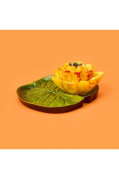 MATMEL Deco Lotus Dekoratif Tabak - Sarı - 12 cm - Resim 2