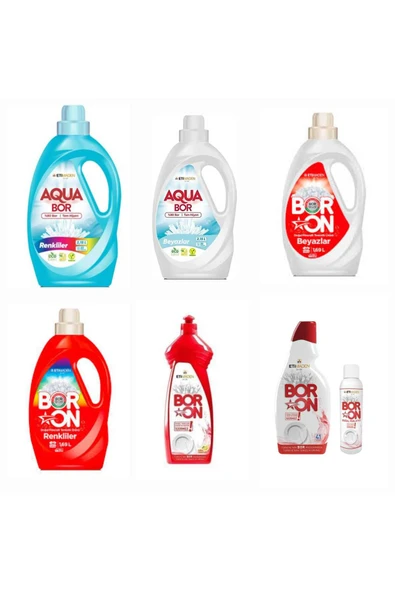 Aquabor DOĞAL MİNERALLİ SIVI ÇAMAŞIR DETERJANI 59 YIKAMA+ RENKLİLER SIVI FORM 59 YIKAMA+ BULAŞIK DETERJANI ürün görseli 1