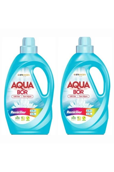 Aquabor DOĞAL MİNERALLİ SIVI ÇAMAŞIR DETERJANI RENKLİLER İÇİN 2 ADET 66 YIKAMA ürün görseli 1
