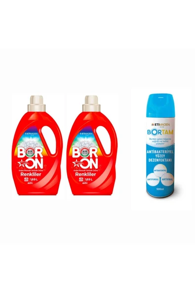 Aquabor DOĞAL MİNERALLİ SIVI ÇAMAŞIR DETERJANI BORON RENKLİLER İÇİN 52 YIKAMA+ BORTAM DEZENFEKTAN ürün görseli 1