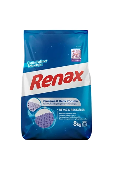 RENAX 2 ADET Çamaşır Deterjanı 8 kg Renklıler + Beyazlar ürün görseli 1