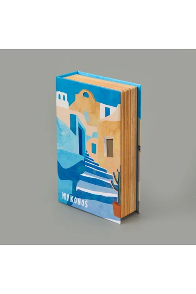 MATMEL Deco Mykonos Dekoratif Kutu - Mavi - 19,5x12x5 cm ürün görseli 1