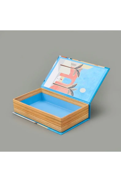 MATMEL Deco Mykonos Dekoratif Kutu - Mavi - 19,5x12x5 cm - Resim 3