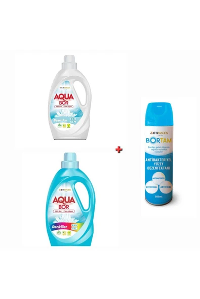 KUT FLY AQUABOR BEYAZLAR VE RENKLİLER İÇİN SIVI ÇAMAŞIR DETERJANI 2*2.15 L 66 YIKAMA SIVI + DEZENFEKTAN. ürün görseli 1