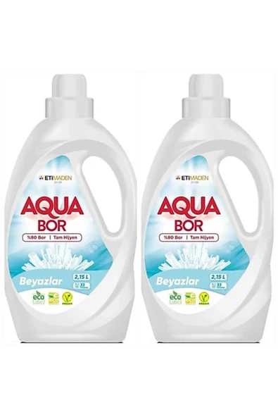 Aquabor SIVI ÇAMAŞIR DETERJANI BEYAZLAR İÇİN 2 ADET 66 YIKAMA DOĞAL MİNERALLİ ürün görseli 1