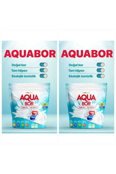 Aquabor Doğal Mineralli Bulaşık makinesi Tableti 2 paket *30 kapsül ürün görseli 1