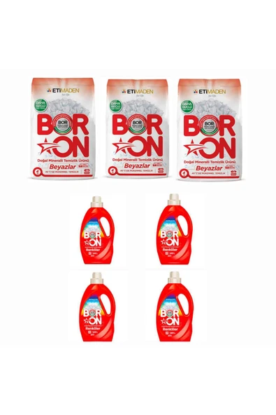 Boron DOĞAL ÇAMAŞIR DETERJANI RENKLİ VE BEYAZLAR İÇİN 182 YIKAMA TOZ VE SIVI FORM ürün görseli 1