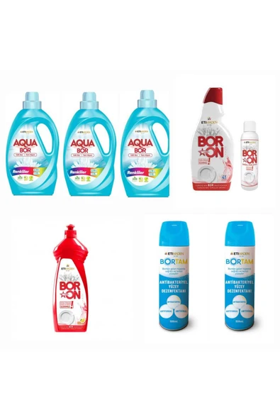 Boron SIVI DETERJAN RENKLİLER İÇİN 99 YIKAMA+ BULAŞIK DETERJANI+ 2 ADET DEZENFEKTAN ürün görseli 1
