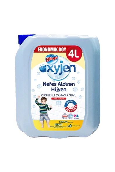 Bingo Oksijen Çamaşır Suyu Limon Kokulu 4 L 3 ADET ürün görseli 1