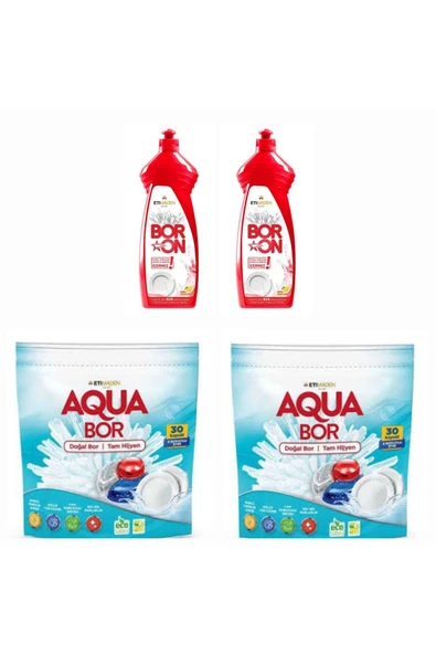 Aquabor DOĞAL MİNERALLİ BULAŞIK MAKİNESİ 30*2 KAPSÜL + 2 ADET ELDE YIKAMA ürün görseli 1