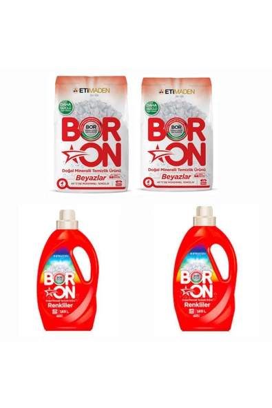 Boron DOĞAL ÇAMAŞIR DETERJANI RENKLİLER VE BEYAZLAR İÇİN 104 YIKAMA TOZ VE SIVI FORM ürün görseli 1