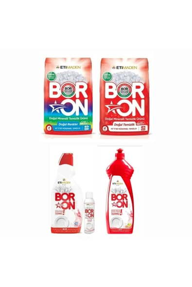 Boron Toz Çamaşır Detrejanı 2 Adet Renkli Ve Beyazlar Için 1 Adet Bulaşık Makine 1 Adet Elde Yıkama ürün görseli 1