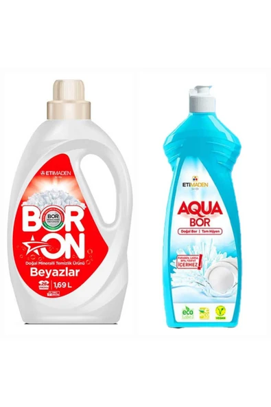 Boron DOĞAL MİNERALLİ ÇAMAŞIR DETERJANI RENKLİLER İÇİN 26 YIKAMA+ 1 ADET 650 ML AQUABOR BULAŞIK DETERJANI. ürün görseli 1