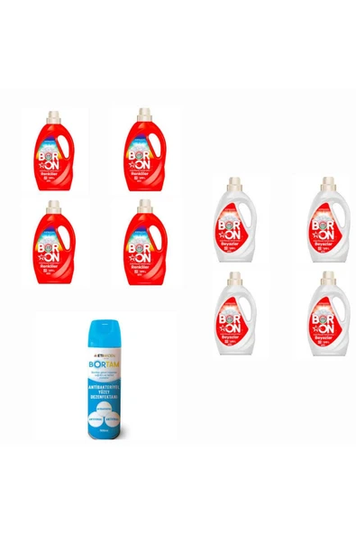 Boron DOĞAL MİNERALLİ SIVI ÇAMAŞIR DETERJANI RENKLİ VE BEYAZLAR İÇİN 208 YIKAMA+ BORTAM DEZENFEKTAN ürün görseli 1