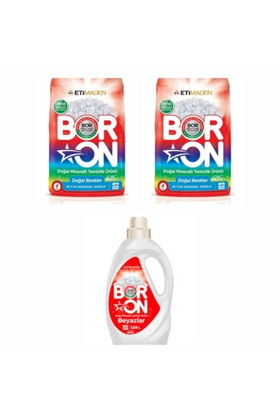 Boron DOĞAL ÇAMAŞIR DETERJANI RENKLİLER VE BEYAZLAR İÇİN TOZ VE SIVI FORM 102 YIKAMA ürün görseli 1