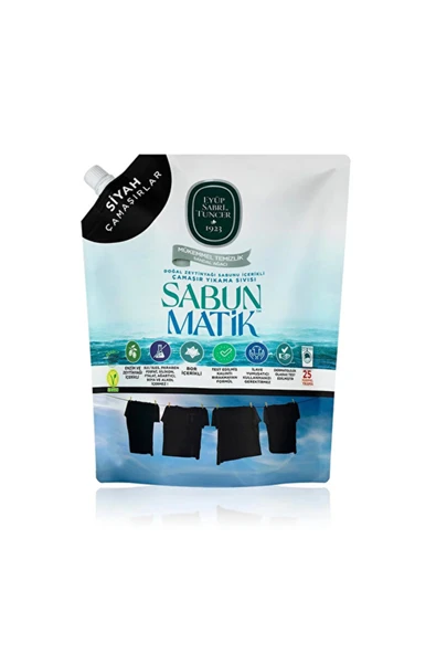 MATMEL 3 ADET Doğal Zeytinyağı İçerikli Çamaşır Yıkama Sıvısı Siyahlar 1,5 Lt Doypack ürün görseli 1