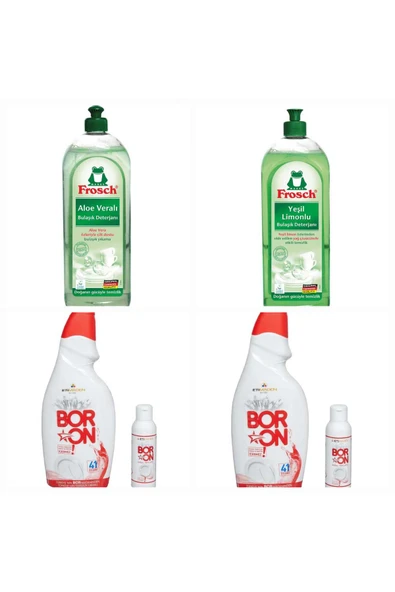 Boron DOĞAL ORGANİK ve VEGAN BULAŞIK DETERJANI SETİ 12 ürün görseli 1
