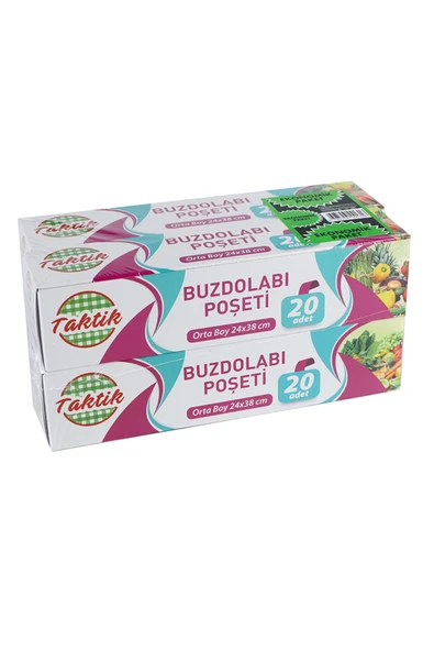 TAKTİK 2 ADET Buzdolabı Poşeti Orta boy 4 lü Paket - Resim 2