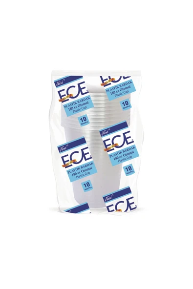 MATMEL Ece Plastik Şeffaf Bardak 10'lu 180 Cc 3 ADET ürün görseli 1